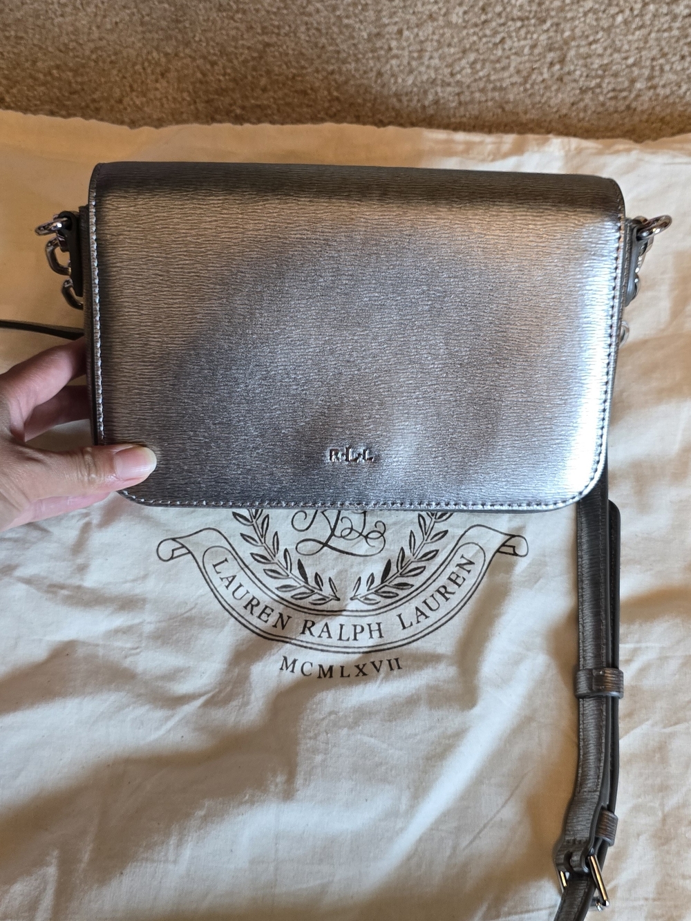 Lauren Ralph Lauren Silver Crossbody Bag